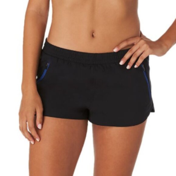 NWOT Speedo Women's Colorblock Swim Shorts - Black, Sz Lg - Picture 1 of 8
